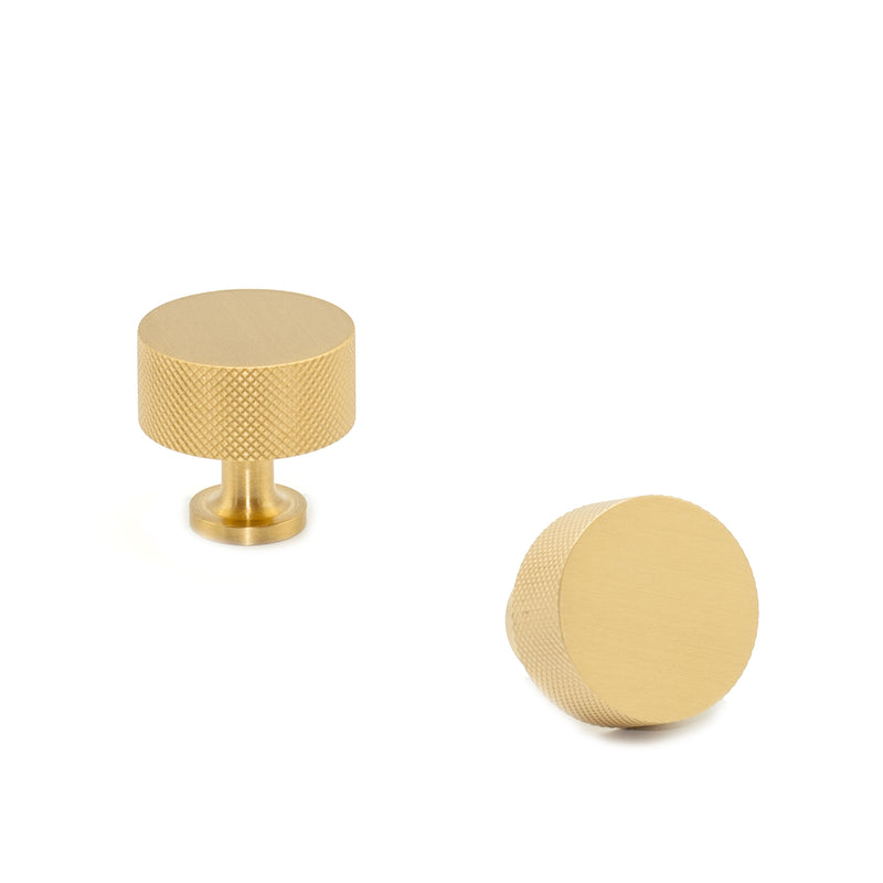 ART260 Satin Brass Knurled Cabinet Knob