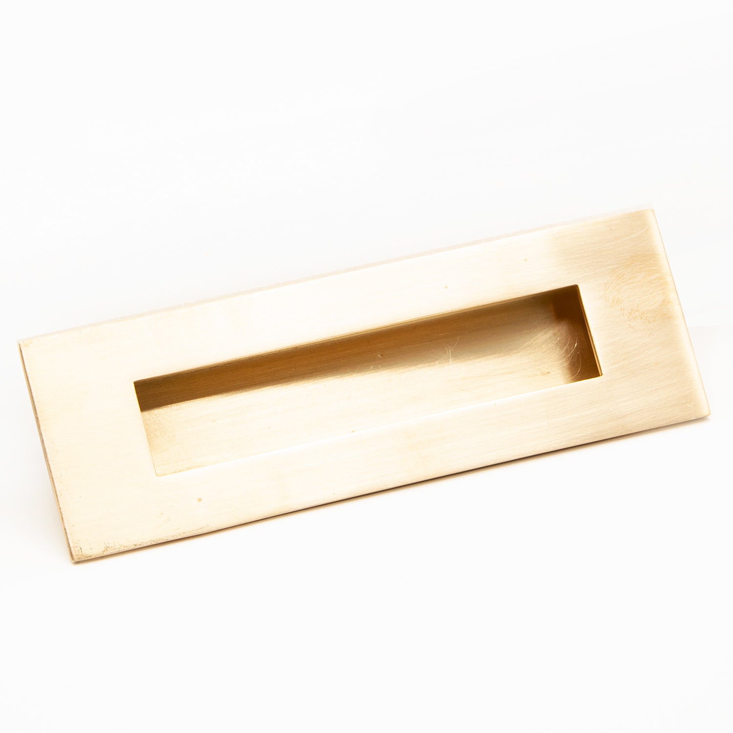Flush Pull Inset Handle - Satin Brass