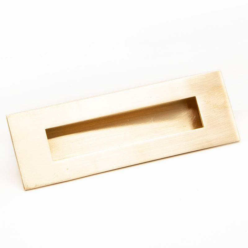 Flush Pull Inset Handle - Satin Brass
