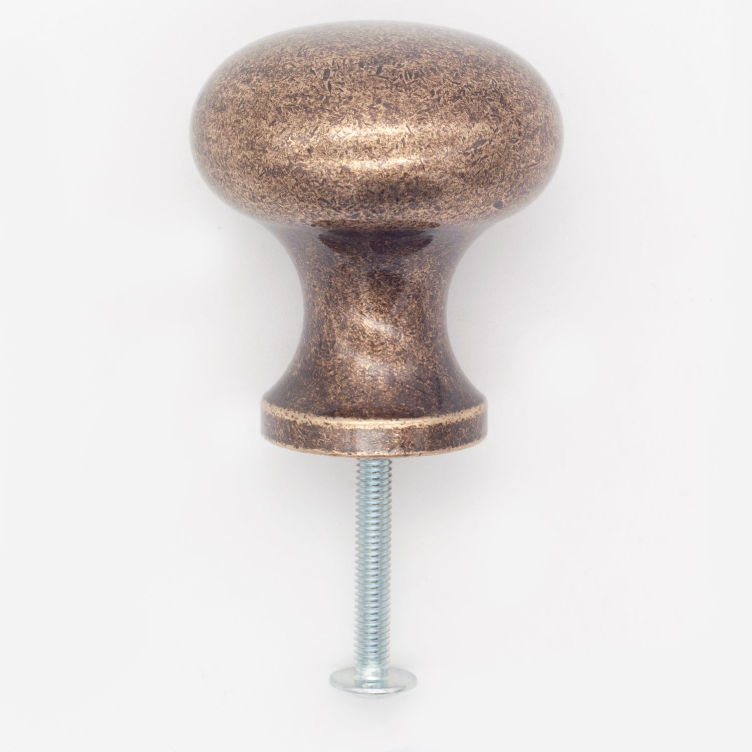 Plain Button Cabinet Knob Antique Brass