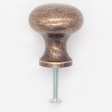 Plain Button Cabinet Knob Antique Brass