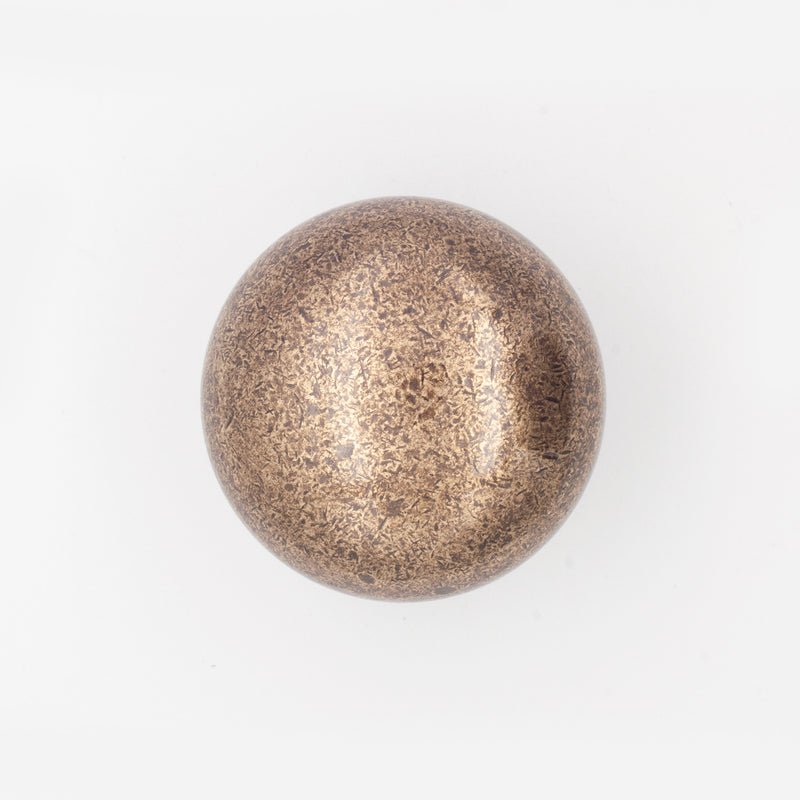 Plain Button Cabinet Knob Antique Brass