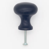 Plain Button Cabinet Knob Black