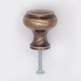 Decorative Button Cabinet Knob Antique Brass