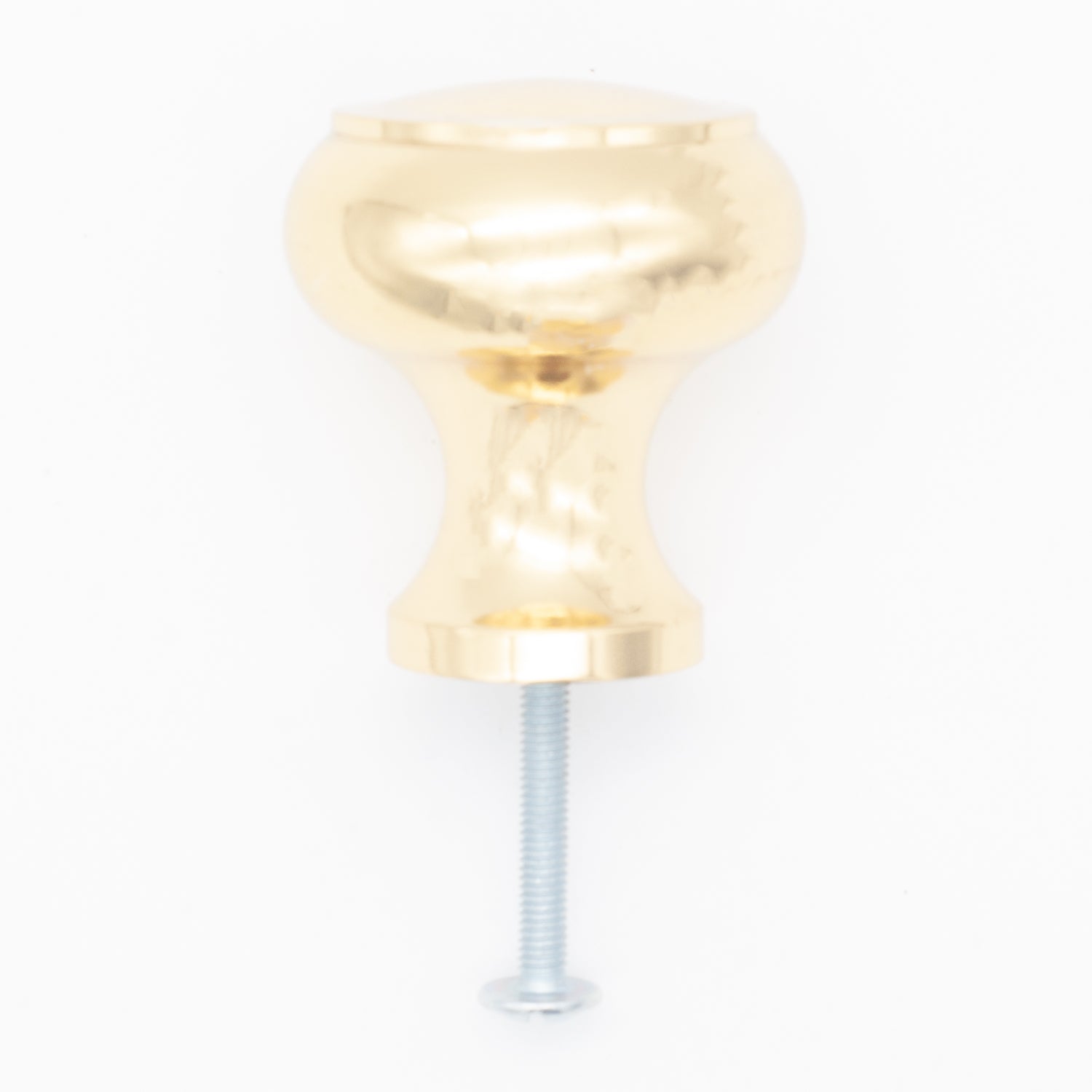 Decorative Button Cabinet Knob Polished Brass