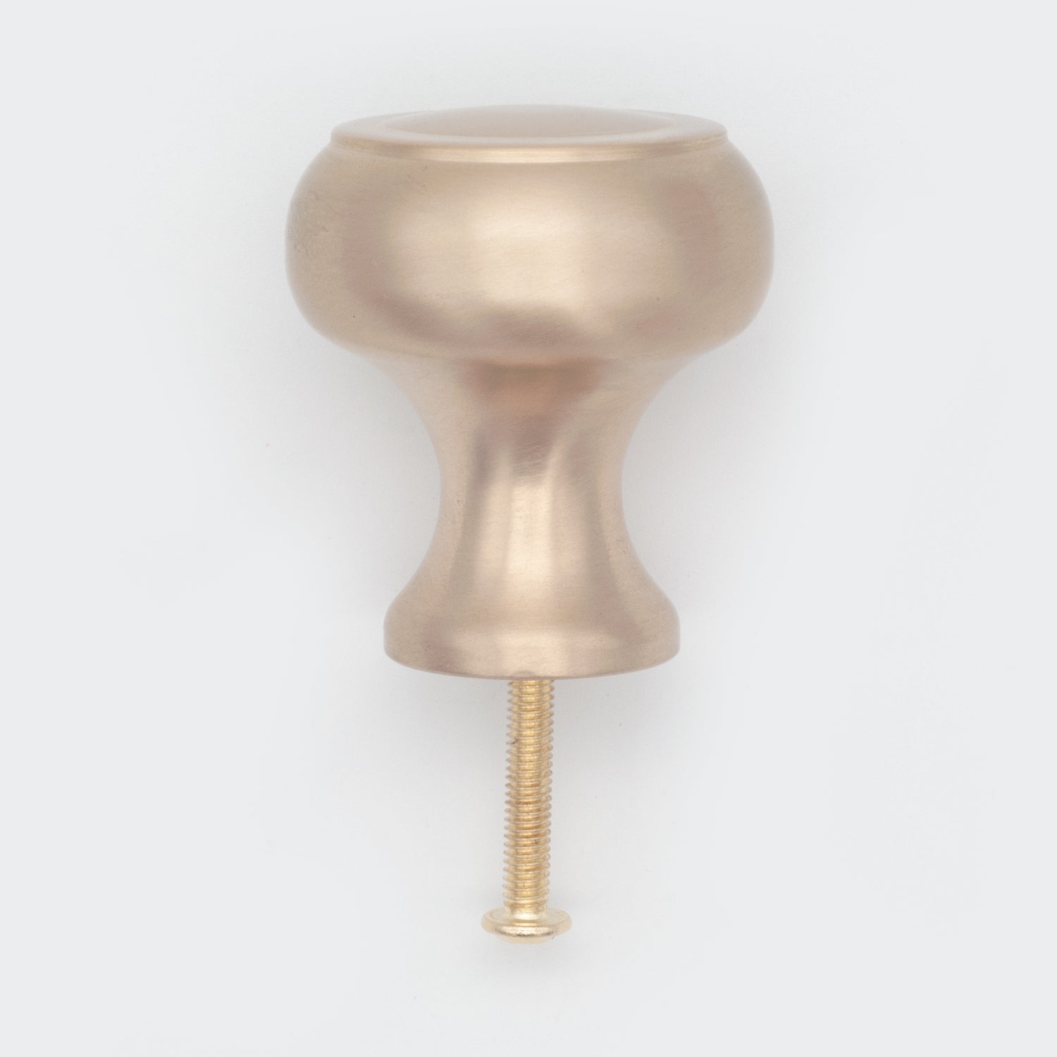 Decorative Button Cabinet Knob Satin Brass
