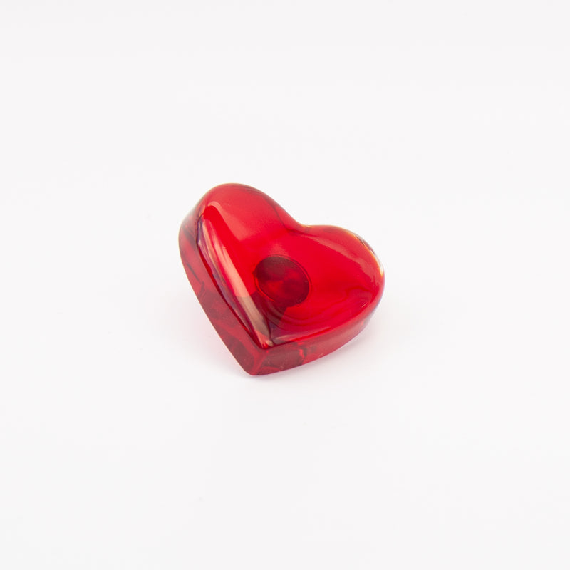 HEART CLEAR GLASS KNOB