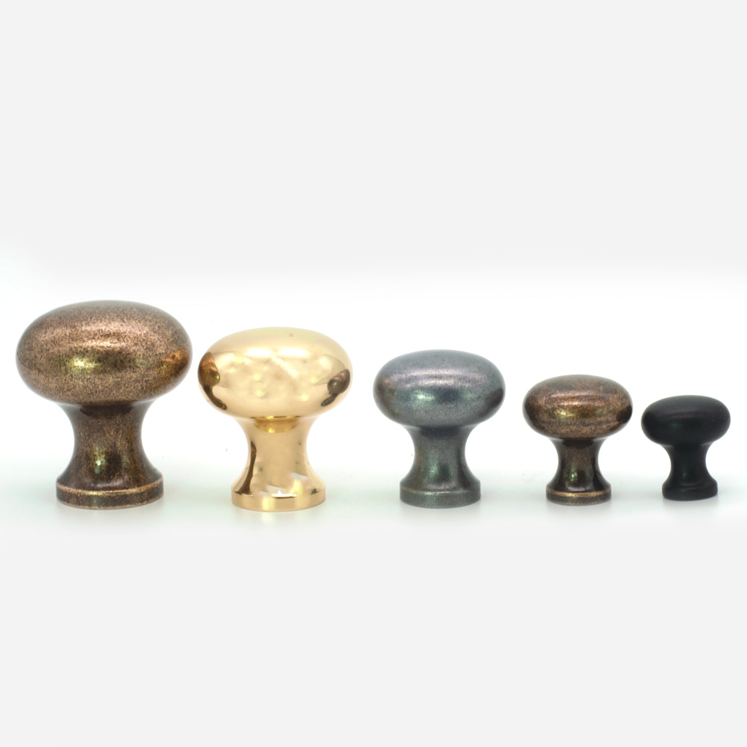Plain Button Cabinet Knob Polished Copper
