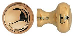 Decorative Button Cabinet Knob Polished Brass