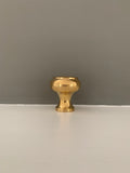 Decorative Button Cabinet Knob Polished Brass