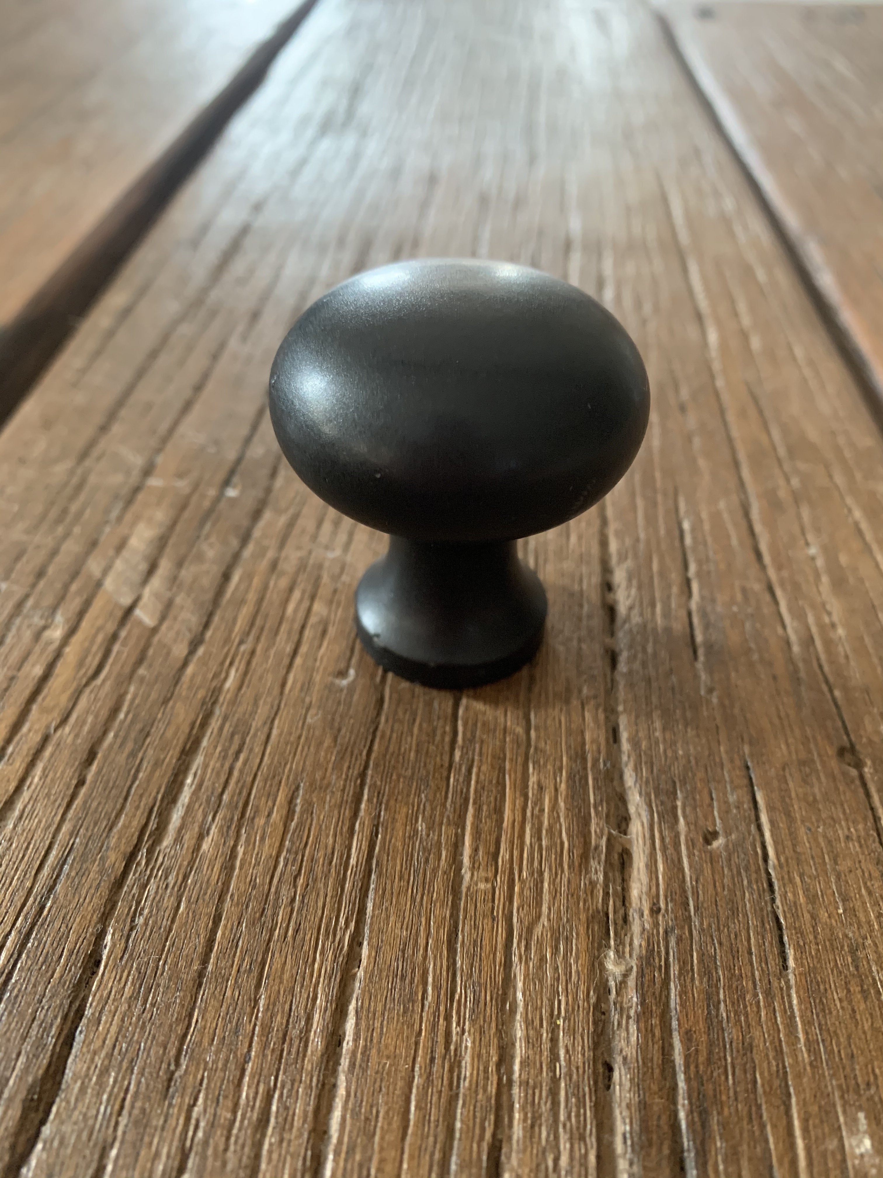 Plain Button Cabinet Knob Black