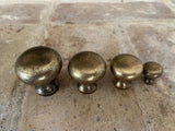 Plain Button Cabinet Knob Antique Brass