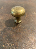 Plain Button Cabinet Knob Antique Brass