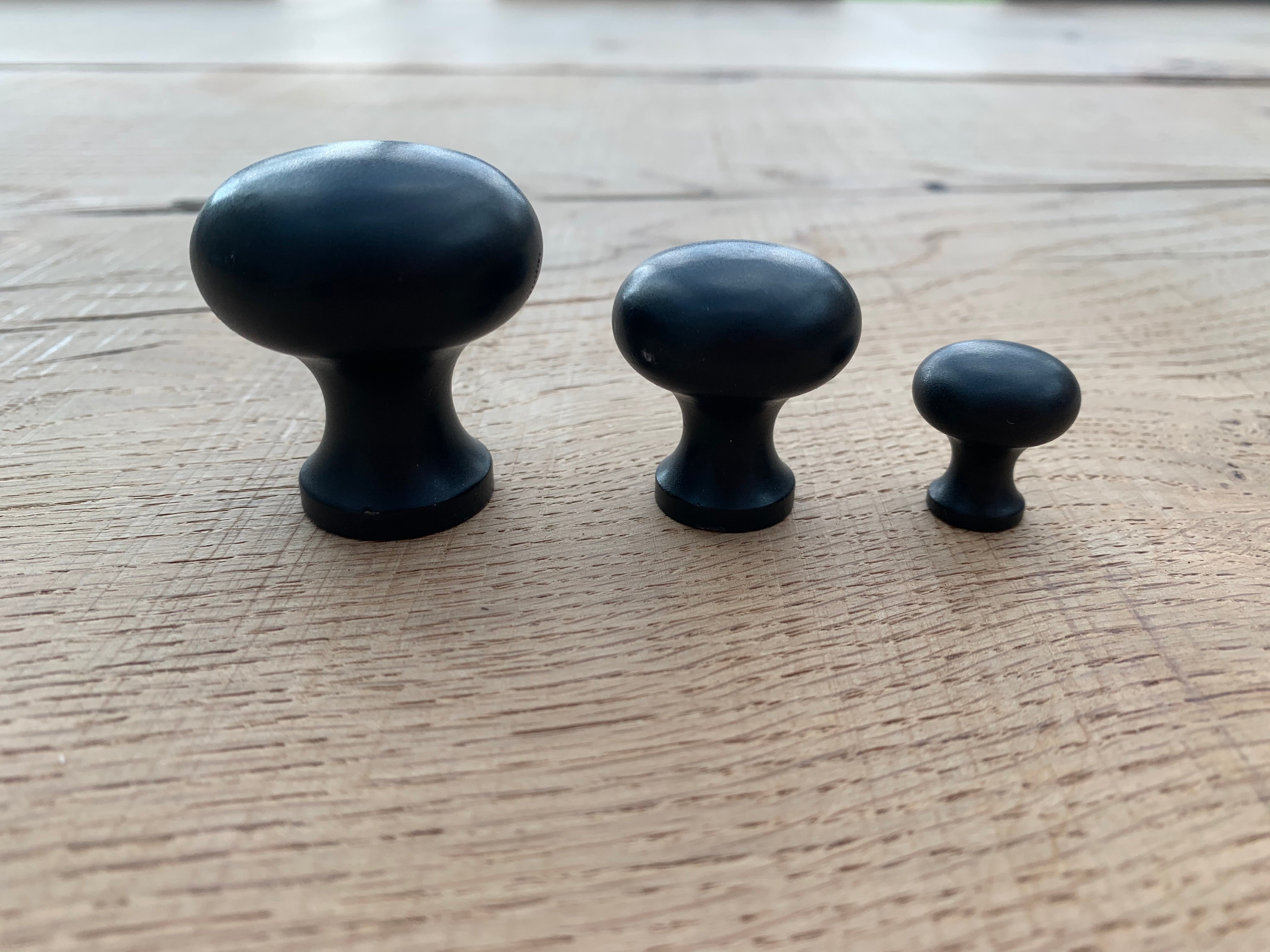 Plain Button Cabinet Knob Black