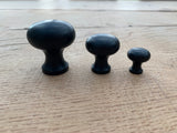 Plain Button Cabinet Knob Black