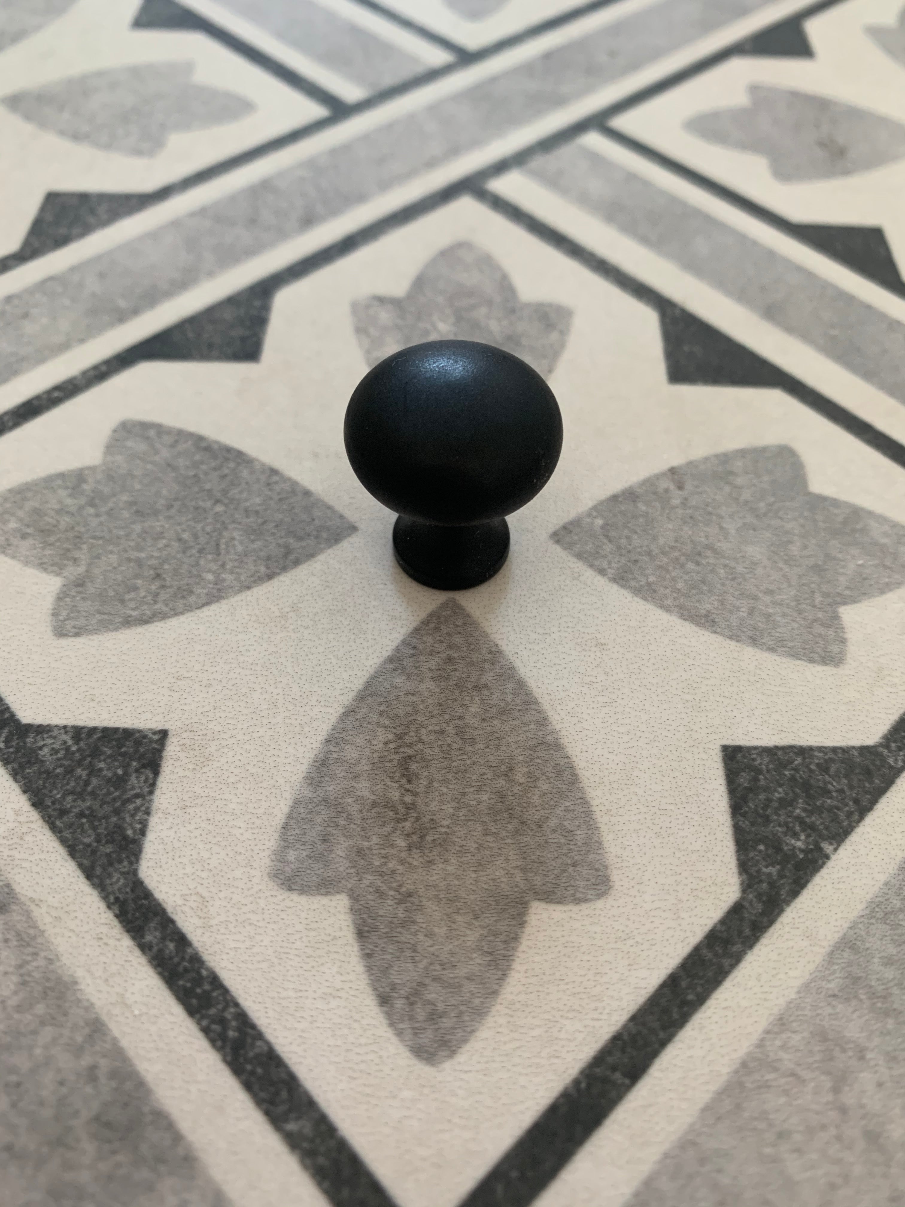 Plain Button Cabinet Knob Black