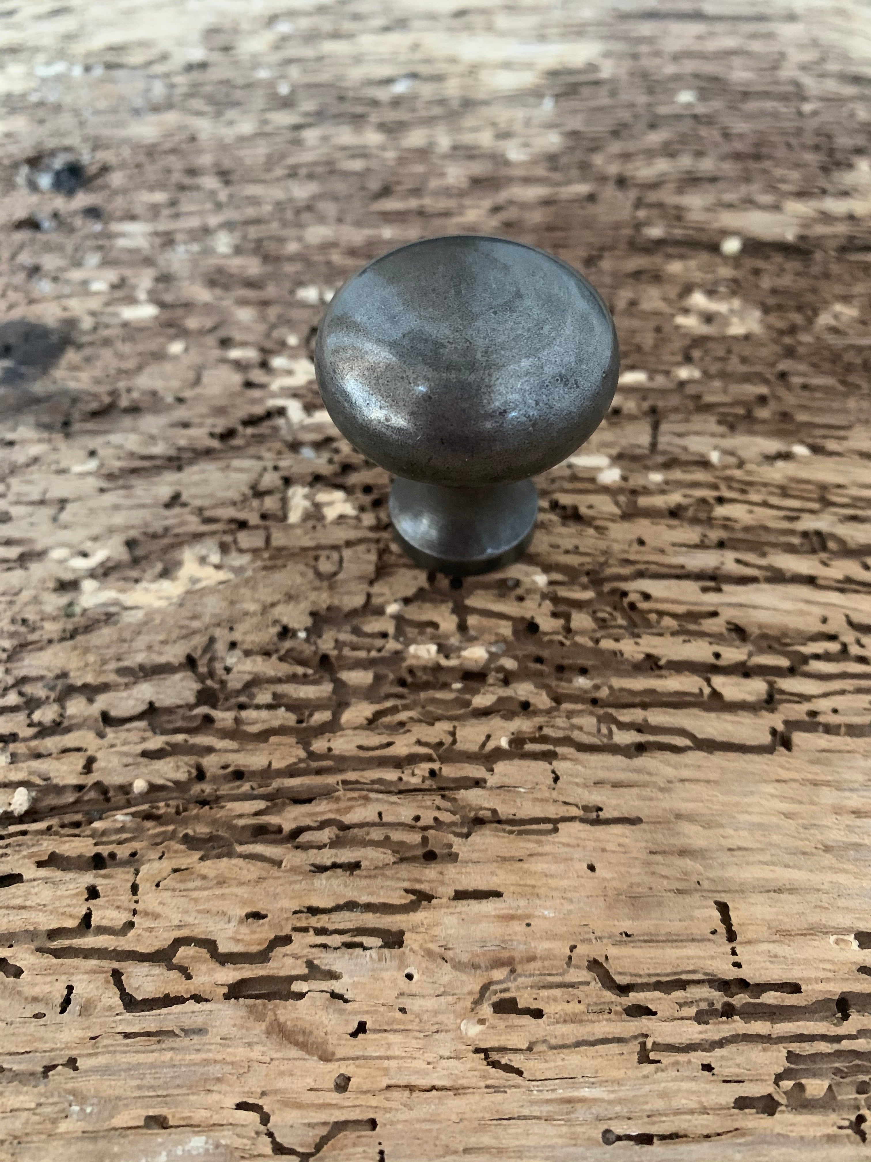 Plain Button Cabinet Knob Patine