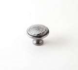 Handbeaten Cupboard Knob. 40mm. Weyland Pewter. Supplied with fixing