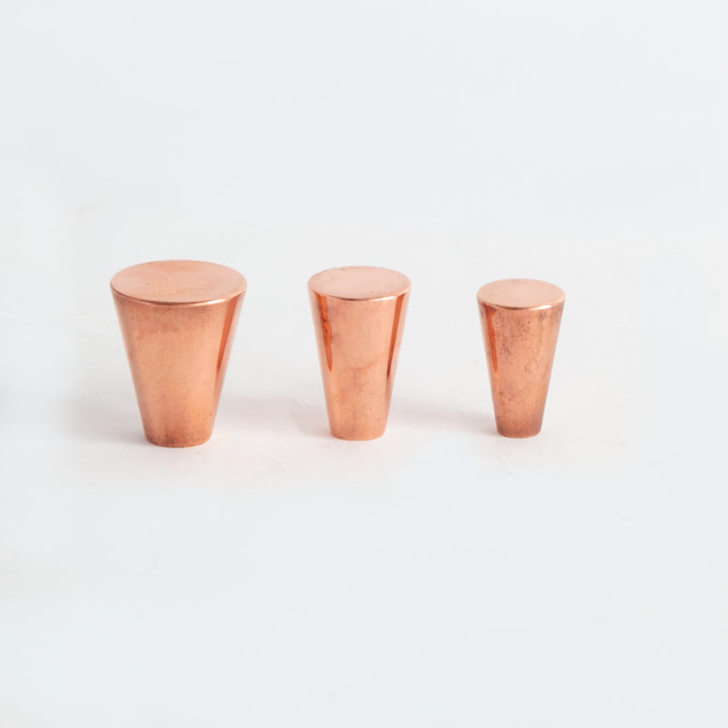 Conical Knob Polished Copper