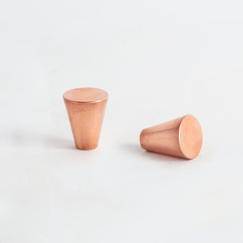 Conical Knob Polished Copper