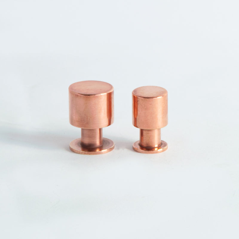 Cylindrical Knob Polished Copper