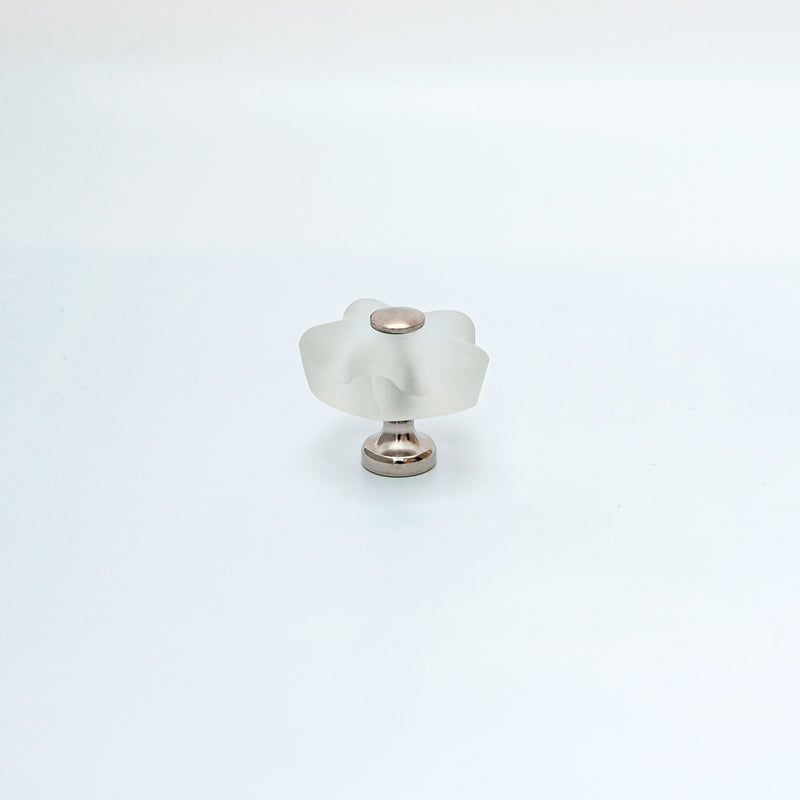 Frosted Glass Flower Cabinet Knob