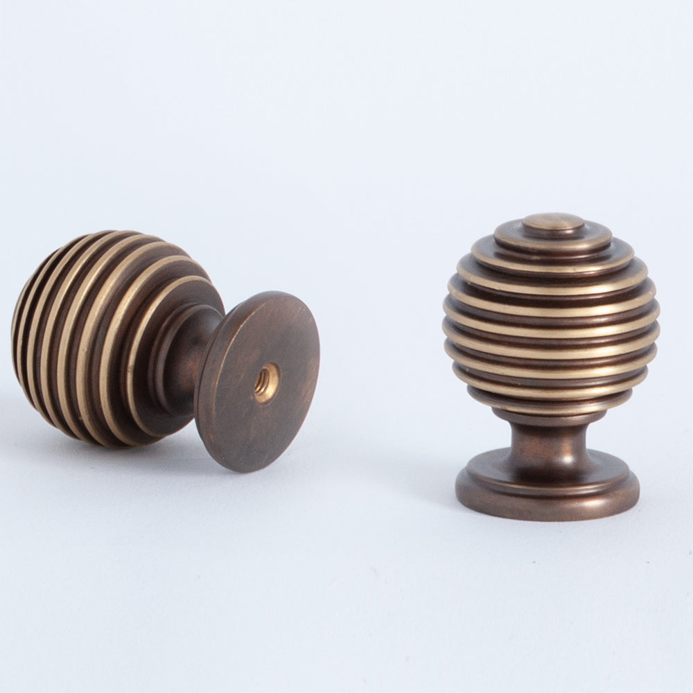 Beehive Cabinet Knob Antique Brass