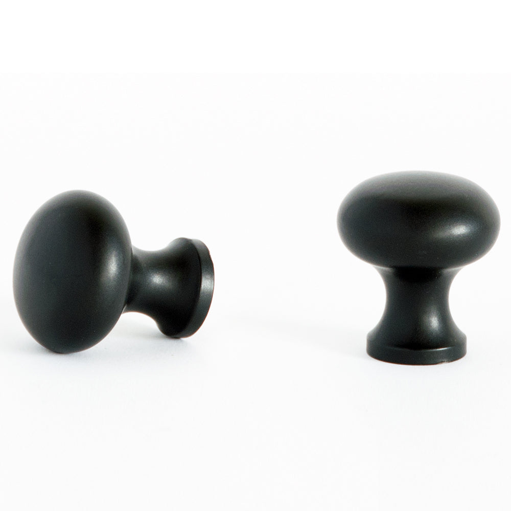 Plain Button Cabinet Knob Black