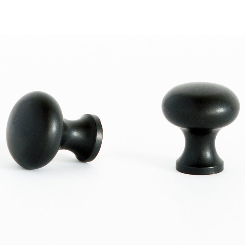 Plain Button Cabinet Knob Black