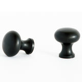 Plain Button Cabinet Knob Black