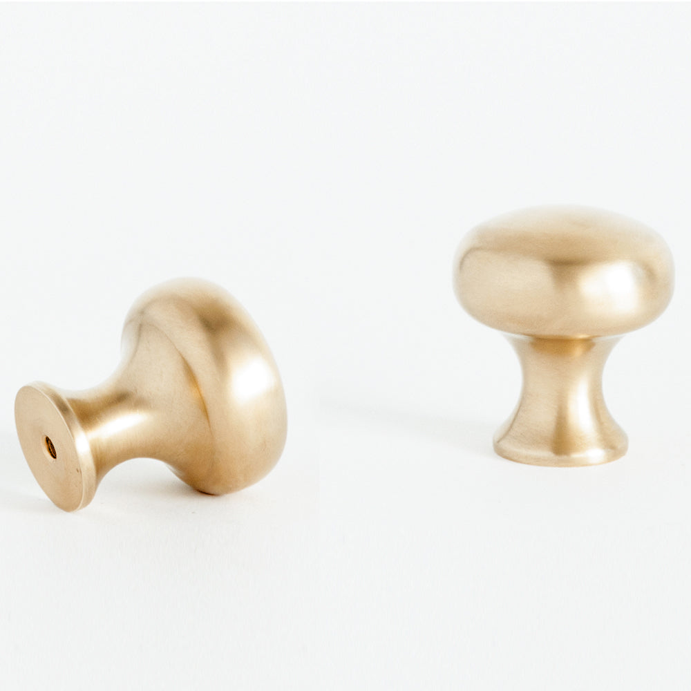 Plain Button Cabinet Knob Satin Brass