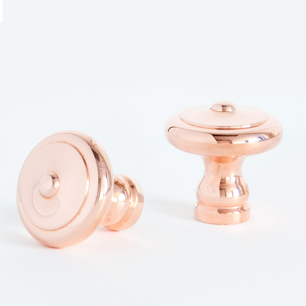 Cottage Cabinet Knob Polished Copper