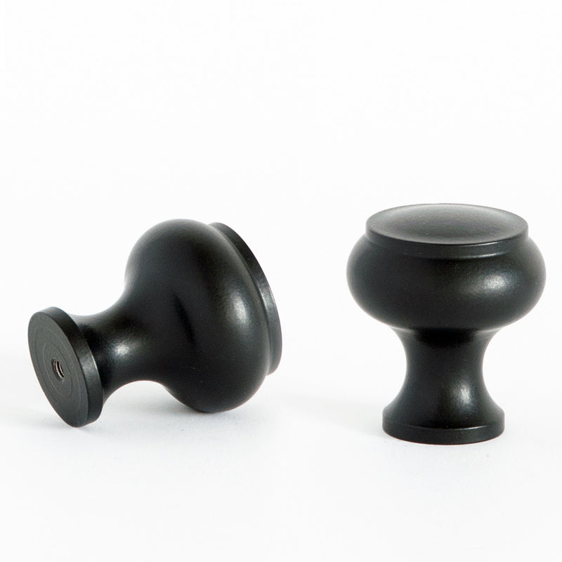 Decorative Button Cabinet Knob Black