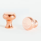 Decorative Button Cabinet Knob Polished Copper