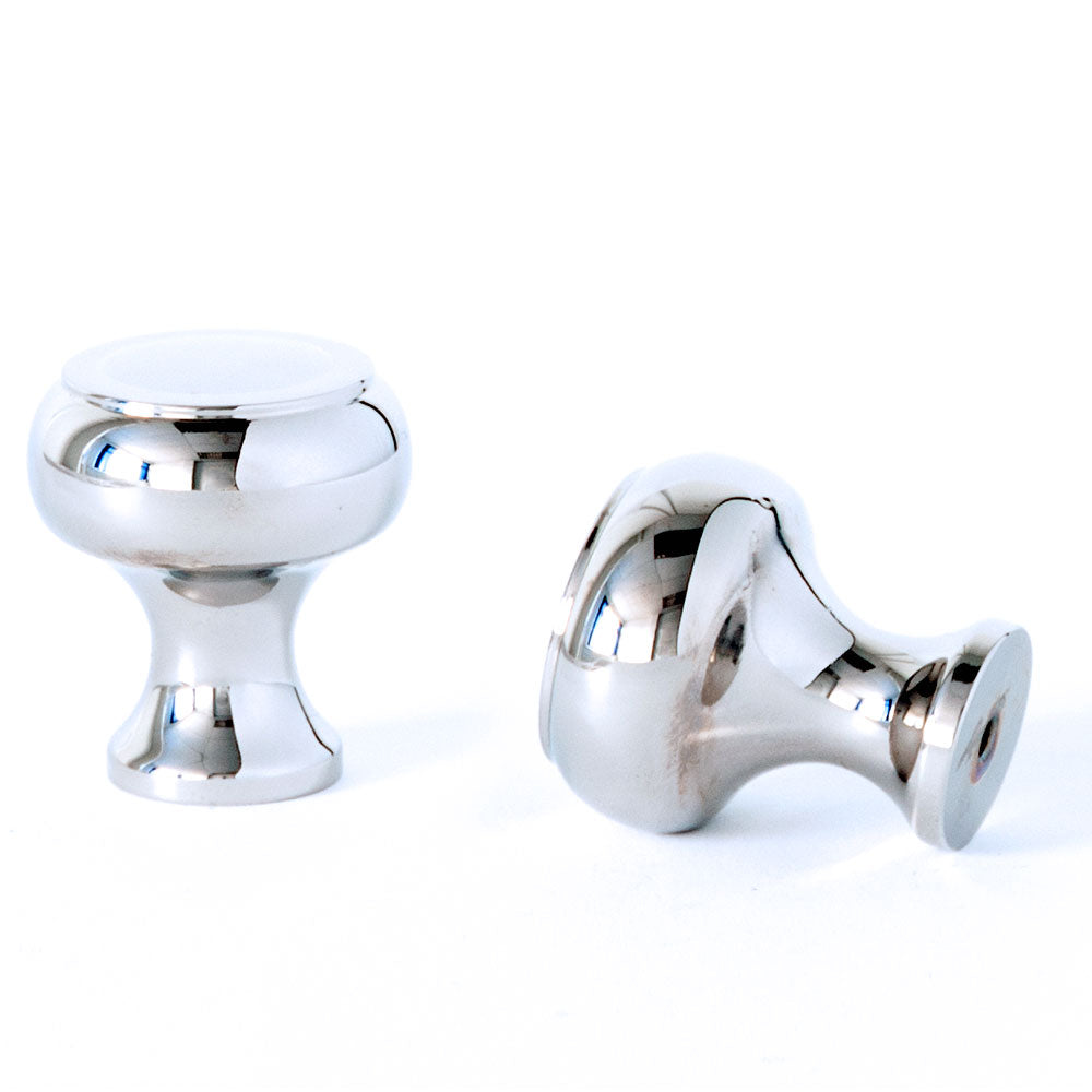 Decorative Button Cabinet Knob Polished Chrome