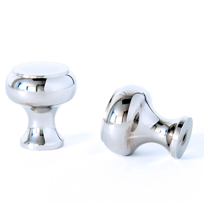 Decorative Button Cabinet Knob Polished Chrome