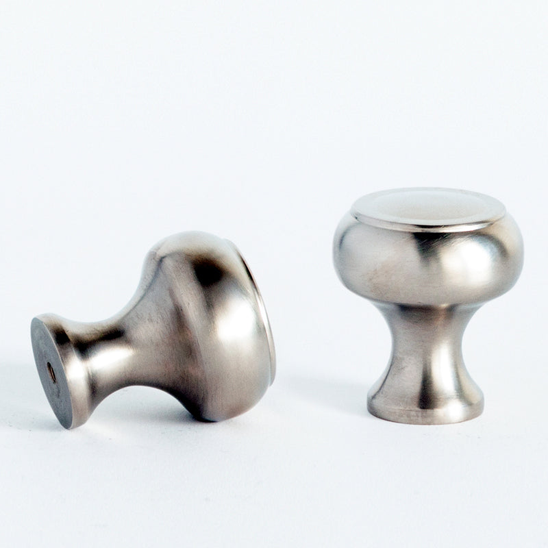 Decorative Button Cabinet Knob Satin Nickel