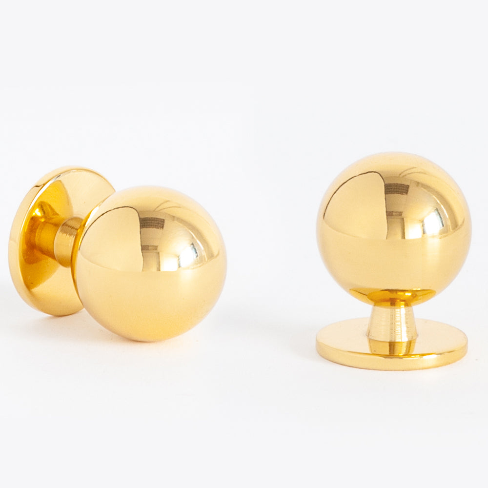 Globe Cabinet Knob Polished Brass