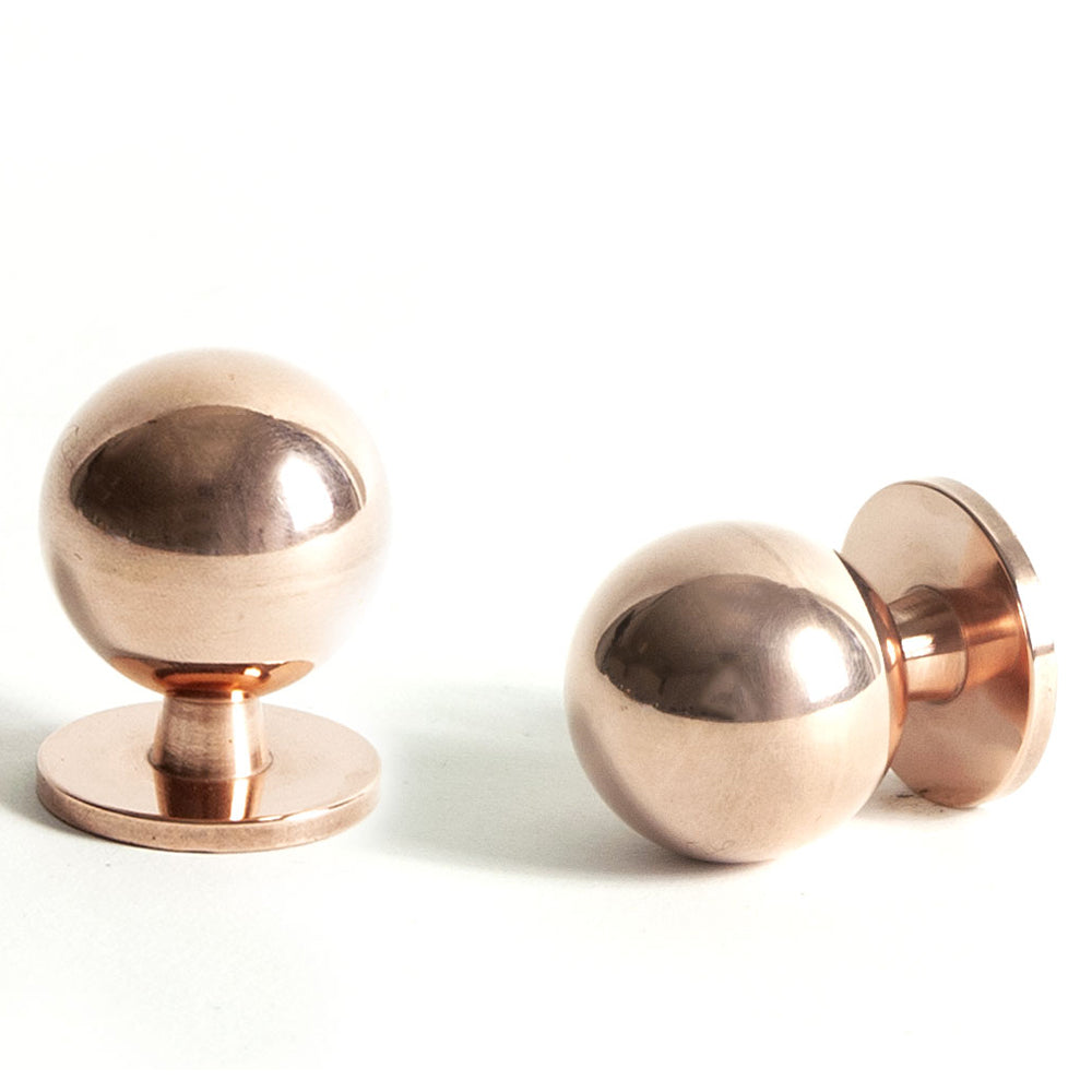 Globe Cabinet Knob Polished Copper
