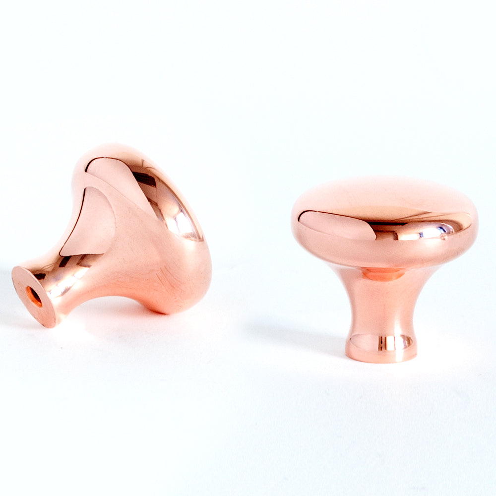 Woolston Round Cabinet Knob Polished Copper
