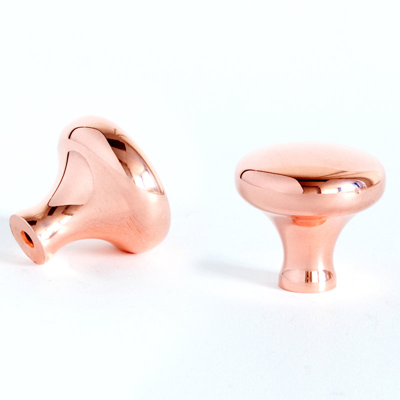 Woolston Round Cabinet Knob Polished Copper