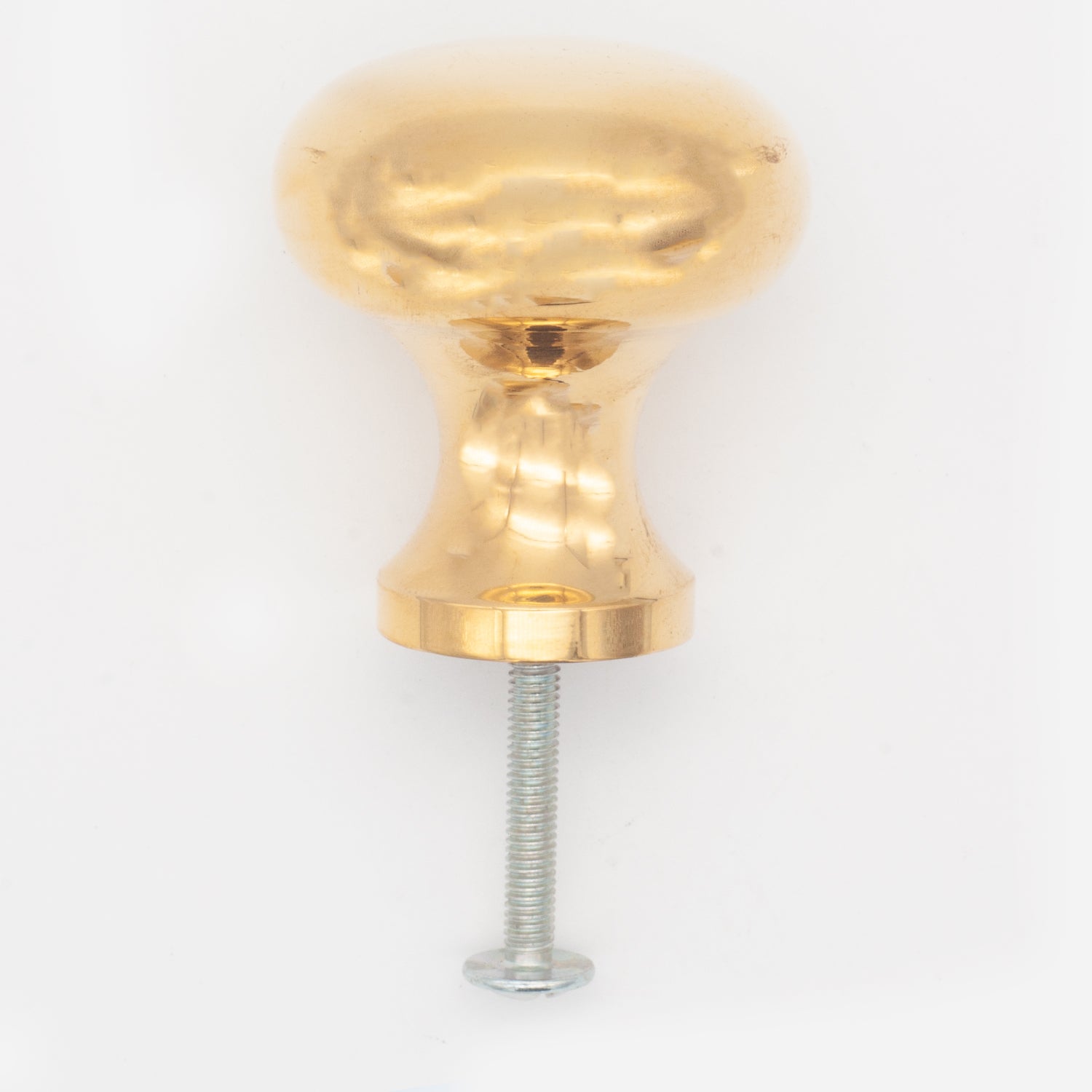 Plain Button Cabinet Knob Polished Brass