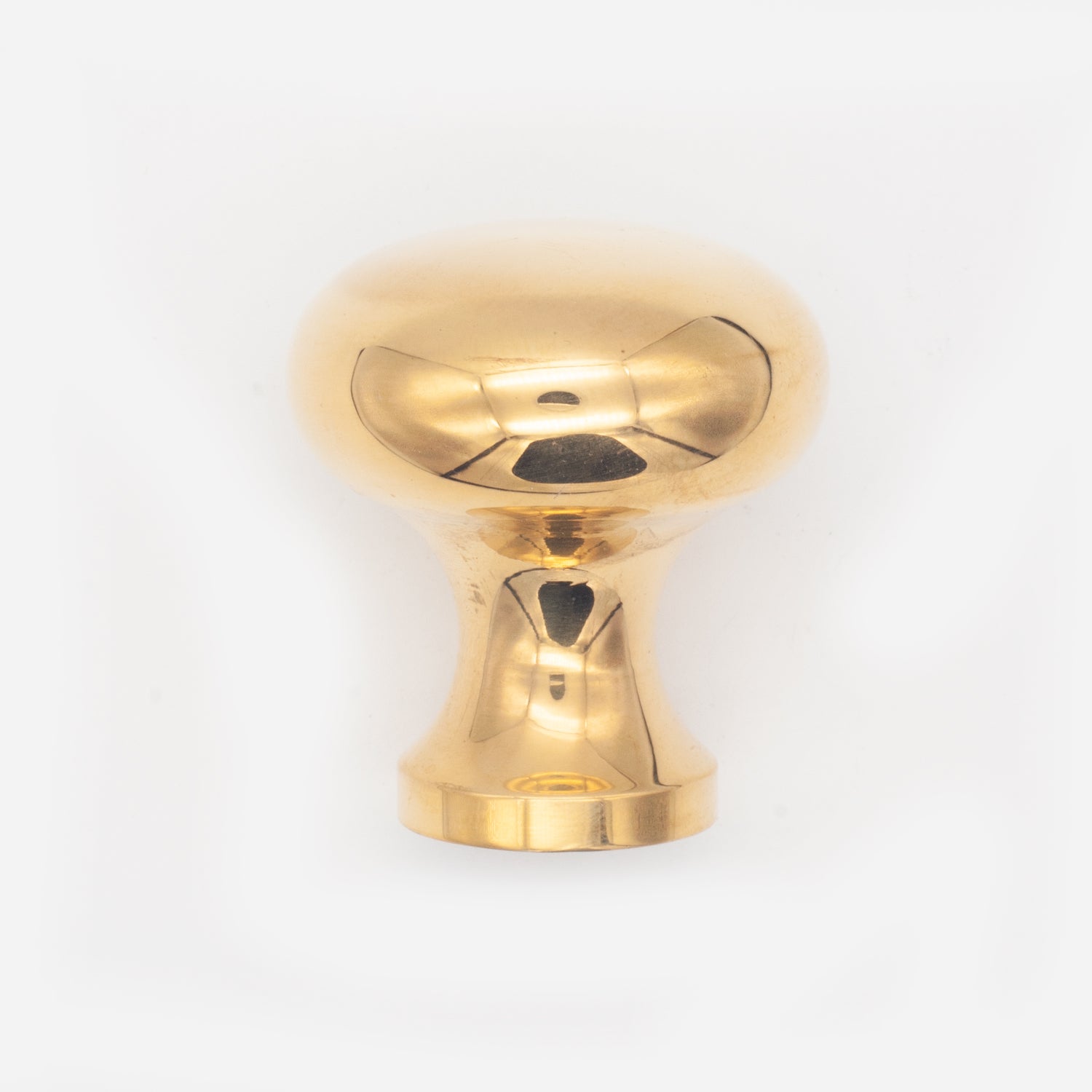 Plain Button Cabinet Knob Polished Brass