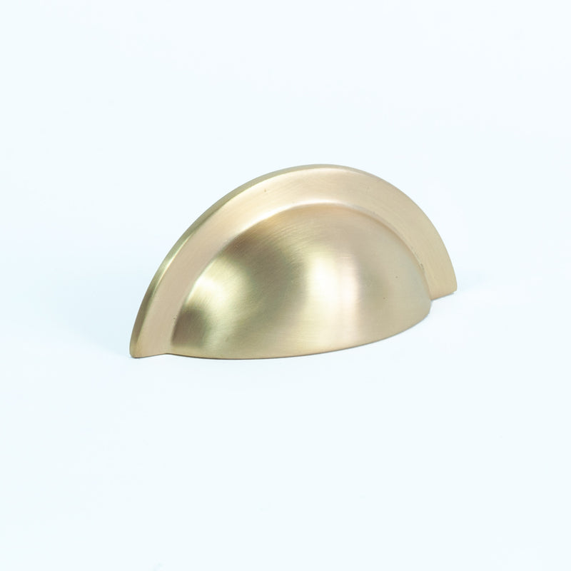 Plain Cup Pull Satin Brass