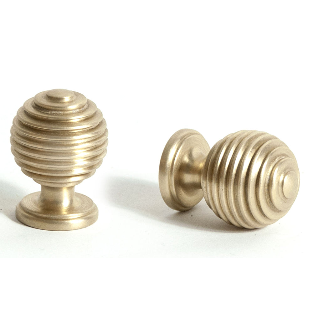 Brushed Brass Cabinet Pulls, Beehive, Gold Cabinet Hardware
